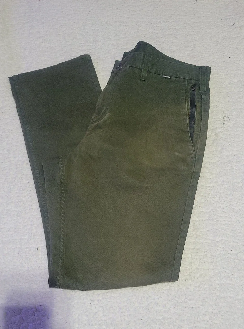 Hurley Olive Green Straight-Leg Jeans